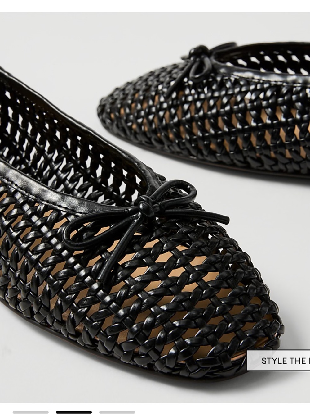 NIB Ann Taylor Woven Bow Ballet Flat - Black